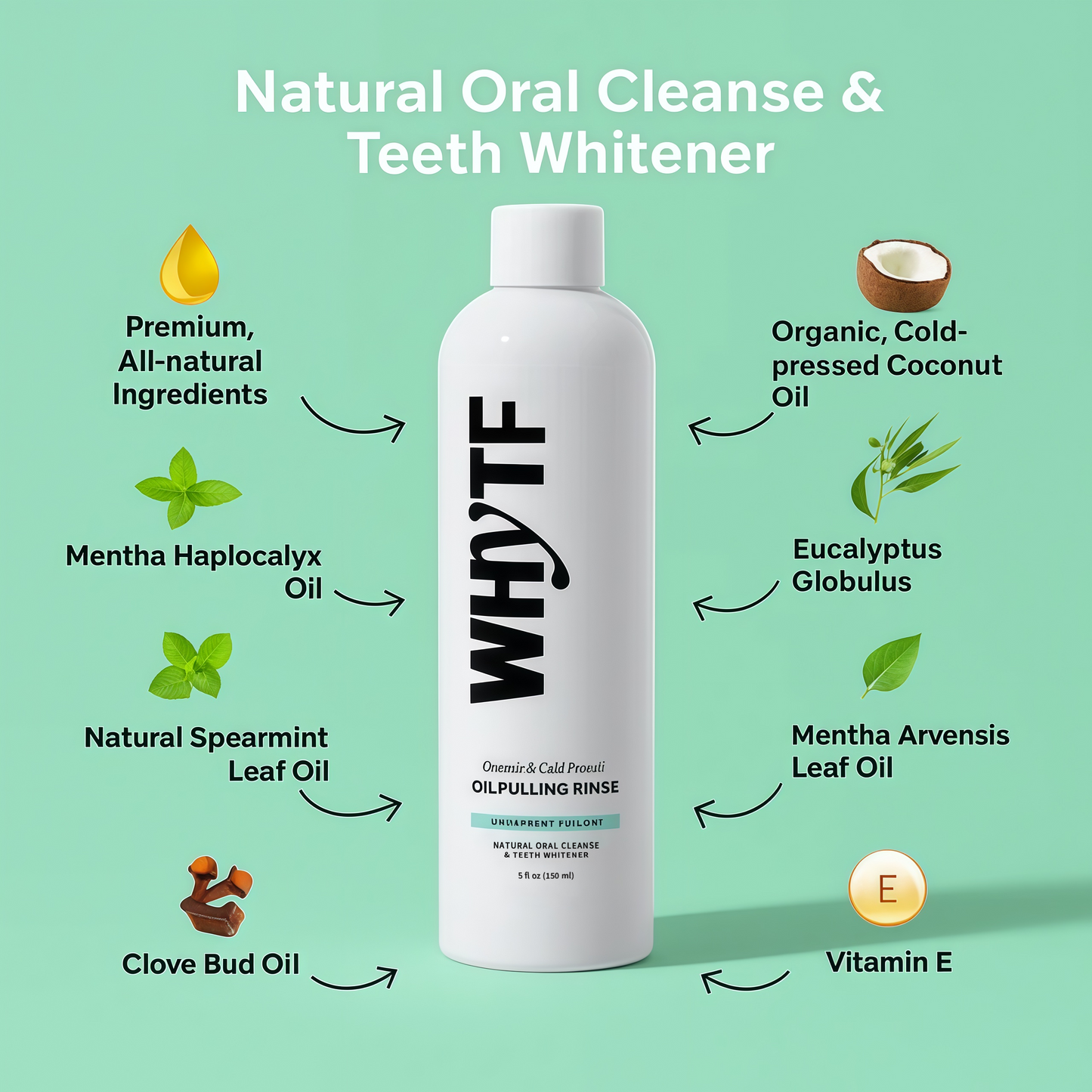 ❤️🔥Last 3 hours 60% off:Spearmint Oil Pulling Rinse - Natural Whitening & All-Day Fresh Breath