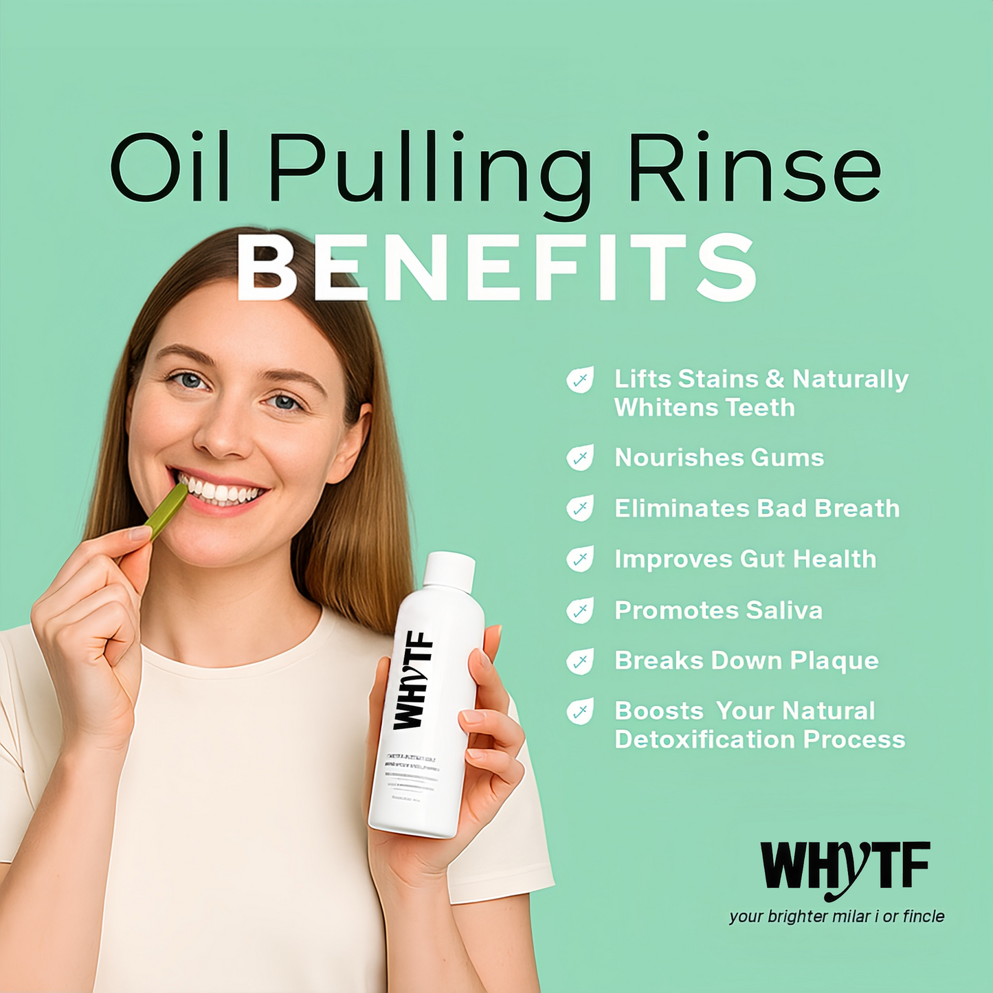 ❤️🔥Last 3 hours 60% off:Spearmint Oil Pulling Rinse - Natural Whitening & All-Day Fresh Breath