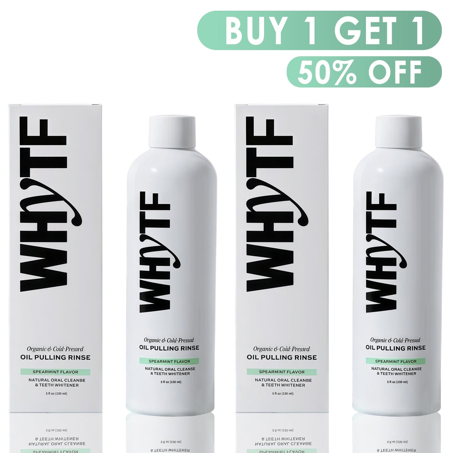 🔥Last 3 hours 60% off：Spearmint Oil Pulling Rinse - Natural Whitening & All-Day Fresh Breath