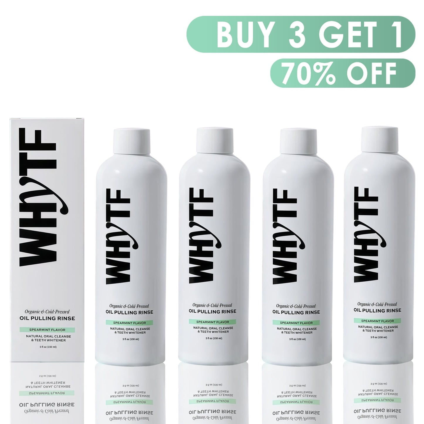 🔥Last 3 hours 60% off：Spearmint Oil Pulling Rinse - Natural Whitening & All-Day Fresh Breath
