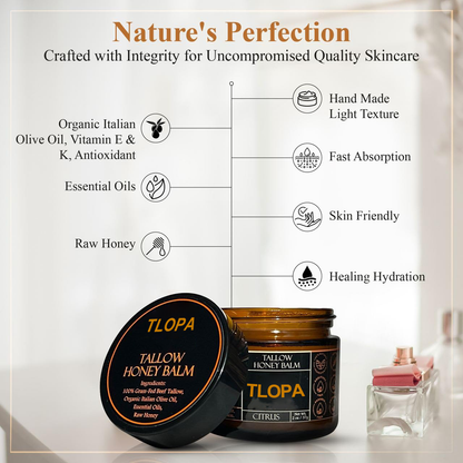 TLOPA® Orange Flavoured Organic Tallow Moisturising Honey Balm(upsell)
