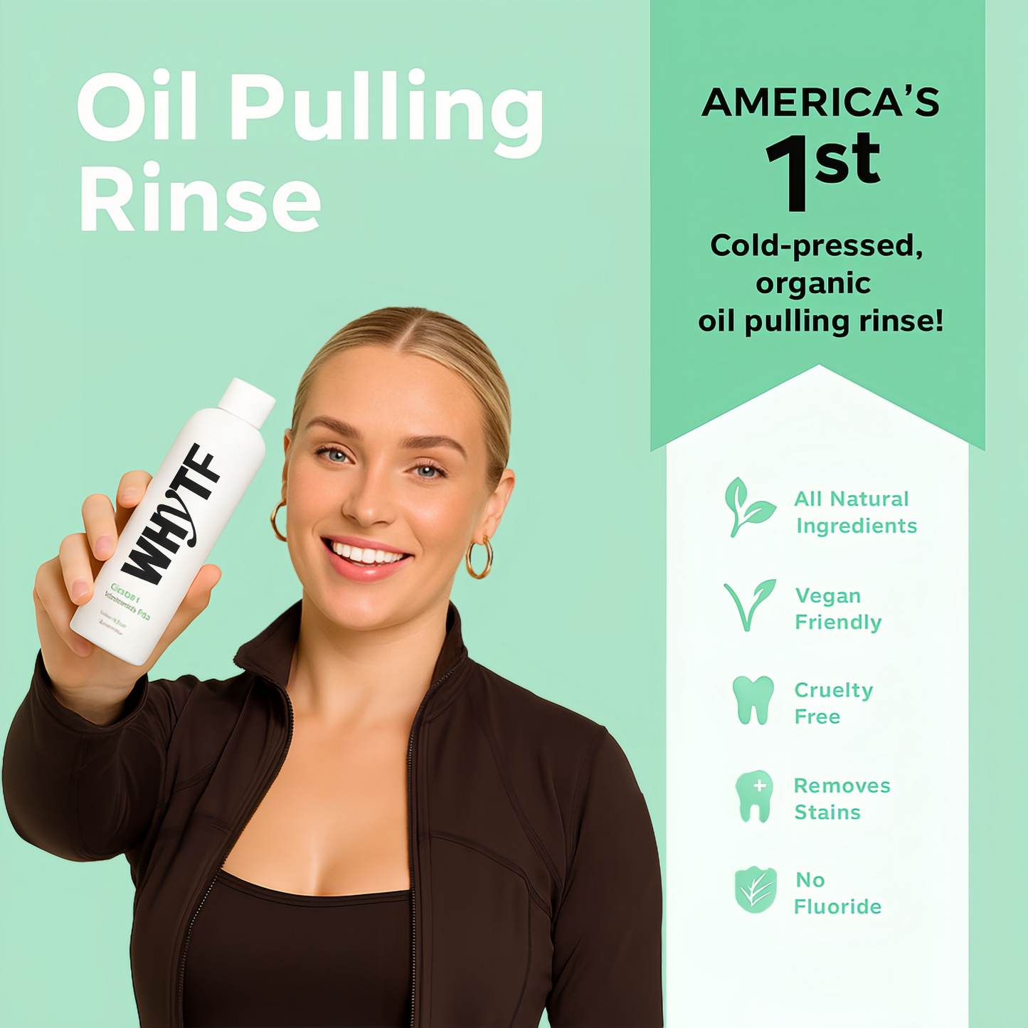 🔥Last 3 hours 60% off：Spearmint Oil Pulling Rinse - Natural Whitening & All-Day Fresh Breath